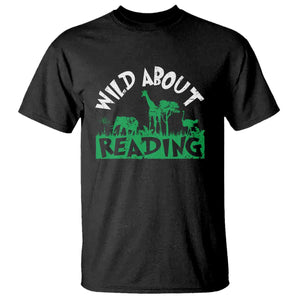 Wild About Reading T Shirt Cute Safari Animal Reading Shirt Preschool Kindergarten TS10 Black Print Your Wear