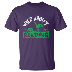 Wild About Reading T Shirt Cute Safari Animal Reading Shirt Preschool Kindergarten TS10 Purple Print Your Wear
