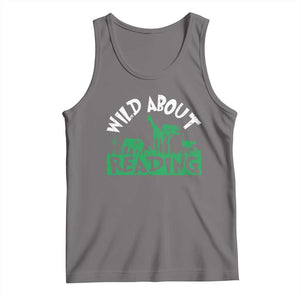 Wild About Reading Tank Top Cute Safari Animal Reading Shirt Preschool Kindergarten TS10 Deep Heather Print Your Wear