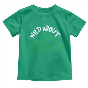 Wild About Reading Toddler T Shirt Cute Safari Animal Reading Shirt Preschool Kindergarten TS10 Irish Green Print Your Wear