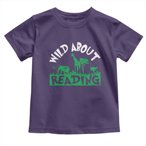 Wild About Reading Toddler T Shirt Cute Safari Animal Reading Shirt Preschool Kindergarten TS10 Purple Print Your Wear