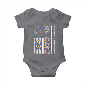 Be Kind Autism Baby Onesie USA flag Autistic Support TS10 Charcoal Print Your Wear