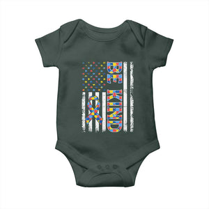 Be Kind Autism Baby Onesie USA flag Autistic Support TS10 Print Your Wear