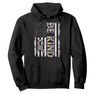 Be Kind Autism Hoodie USA flag Autistic Support TS10 Black Print Your Wear