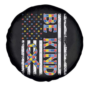 Be Kind Autism Spare Tire Cover USA flag Autistic Support TS10 Print Your Wear