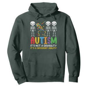 Autism Awareness Hoodie Skeleton Dabbing Autistic Kids TS10 Dark Forest Green Print Your Wear