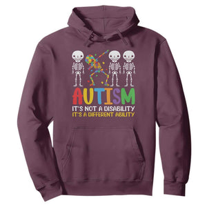 Autism Awareness Hoodie Skeleton Dabbing Autistic Kids TS10 Maroon Print Your Wear
