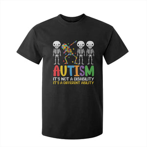 Autism Awareness T Shirt For Kid Skeleton Dabbing Autistic Kids TS10 Black Print Your Wear
