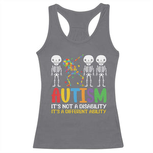 Autism Awareness Racerback Tank Top Skeleton Dabbing Autistic Kids TS10 Charcoal Print Your Wear