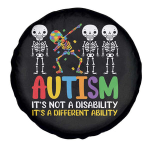 Autism Awareness Spare Tire Cover Skeleton Dabbing Autistic Kids TS10 Print Your Wear