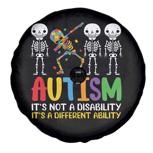 Autism Awareness Spare Tire Cover Skeleton Dabbing Autistic Kids TS10 Print Your Wear