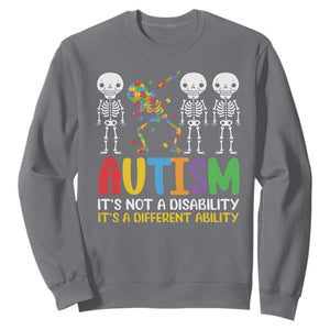 Autism Awareness Sweatshirt Skeleton Dabbing Autistic Kids TS10 Charcoal Print Your Wear
