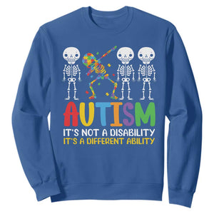 Autism Awareness Sweatshirt Skeleton Dabbing Autistic Kids TS10 Royal Blue Print Your Wear