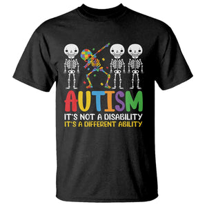 Autism Awareness T Shirt Skeleton Dabbing Autistic Kids TS10 Black Print Your Wear
