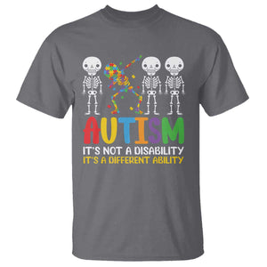 Autism Awareness T Shirt Skeleton Dabbing Autistic Kids TS10 Charcoal Print Your Wear