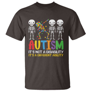 Autism Awareness T Shirt Skeleton Dabbing Autistic Kids TS10 Dark Chocolate Print Your Wear