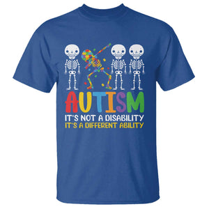 Autism Awareness T Shirt Skeleton Dabbing Autistic Kids TS10 Royal Blue Print Your Wear