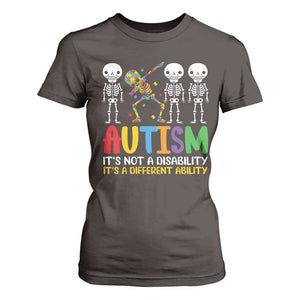 Autism Awareness T Shirt For Women Skeleton Dabbing Autistic Kids TS10 Dark Chocolate Print Your Wear