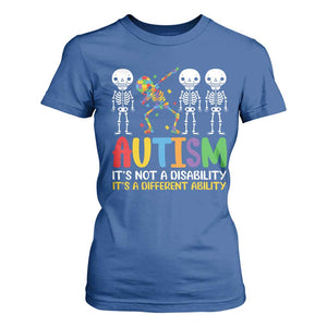 Autism Awareness T Shirt For Women Skeleton Dabbing Autistic Kids TS10 Royal Blue Print Your Wear