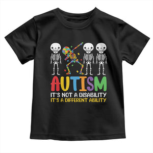 Autism Awareness Toddler T Shirt Skeleton Dabbing Autistic Kids TS10 Black Print Your Wear