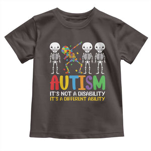 Autism Awareness Toddler T Shirt Skeleton Dabbing Autistic Kids TS10 Dark Chocolate Print Your Wear