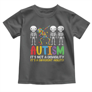 Autism Awareness Toddler T Shirt Skeleton Dabbing Autistic Kids TS10 Dark Heather Print Your Wear