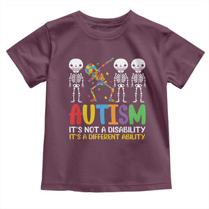 Autism Awareness Toddler T Shirt Skeleton Dabbing Autistic Kids TS10 Maroon Print Your Wear