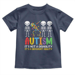 Autism Awareness Toddler T Shirt Skeleton Dabbing Autistic Kids TS10 Navy Print Your Wear