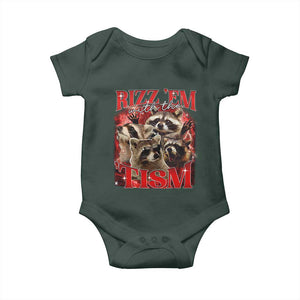 Autism Funny Baby Onesie Rizz Em With The Tism Meme Autistic Racoon TS10 Print Your Wear