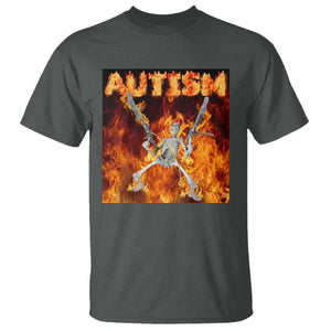 Autism Skeleton Meme T Shirt TS10 Dark Heather Print Your Wear
