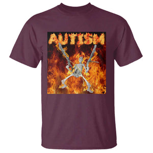 Autism Skeleton Meme T Shirt TS10 Maroon Print Your Wear