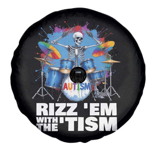 Autism Skeleton Meme Spare Tire Cover Rizz Em With The Tism Meme Autistic Drummer TS10 Print Your Wear