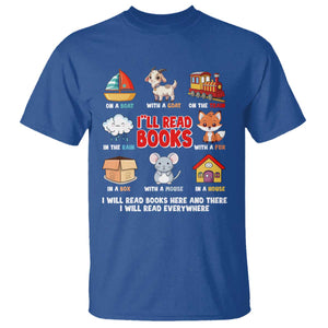 I Will Read Books On A Boat & Everywhere Reading Gifts T Shirt TS10 Royal Blue Print Your Wear