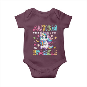 Autism Awareness Unicorn Baby Onesie For Autism Mom Girls TS10 Maroon Print Your Wear