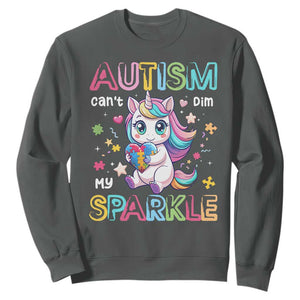 Autism Awareness Unicorn Sweatshirt For Autism Mom Girls TS10 Dark Heather Print Your Wear
