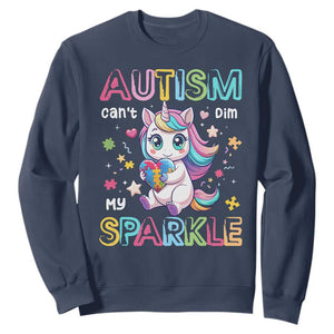 Autism Awareness Unicorn Sweatshirt For Autism Mom Girls TS10 Navy Print Your Wear