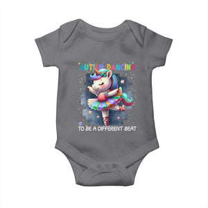 Autism Awareness Unicorn Baby Onesie Ballet Dancing To A Different Beat TS10 Charcoal Print Your Wear