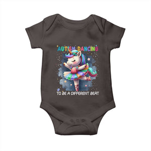 Autism Awareness Unicorn Baby Onesie Ballet Dancing To A Different Beat TS10 Dark Chocolate Print Your Wear