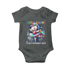 Autism Awareness Unicorn Baby Onesie Ballet Dancing To A Different Beat TS10 Dark Heather Print Your Wear