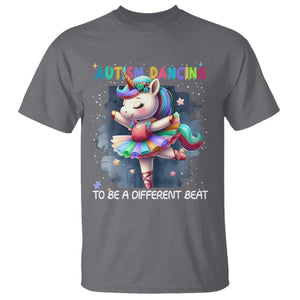 Autism Awareness Unicorn T Shirt Ballet Dancing To A Different Beat TS10 Charcoal Print Your Wear