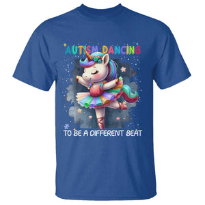 Autism Awareness Unicorn T Shirt Ballet Dancing To A Different Beat TS10 Royal Blue Print Your Wear