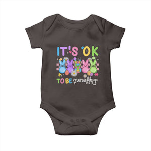 Its Okay To Be Different Baby Onesie Bunny Puzzle Autism Awareness Easter TS10 Dark Chocolate Print Your Wear