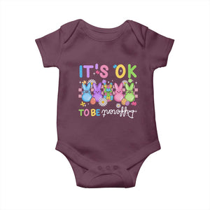 Its Okay To Be Different Baby Onesie Bunny Puzzle Autism Awareness Easter TS10 Maroon Print Your Wear