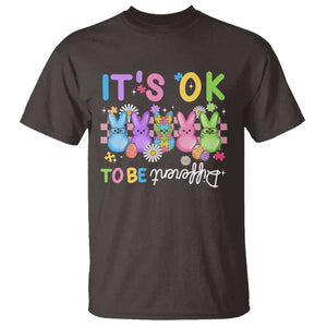 Its Okay To Be Different T Shirt Bunny Puzzle Autism Awareness Easter TS10 Dark Chocolate Print Your Wear