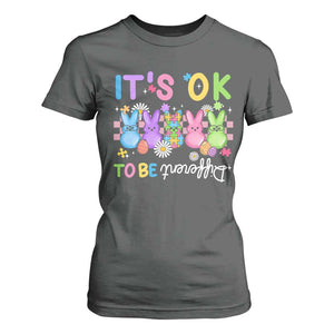Its Okay To Be Different T Shirt For Women Bunny Puzzle Autism Awareness Easter TS10 Dark Heather Print Your Wear