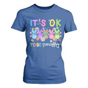 Its Okay To Be Different T Shirt For Women Bunny Puzzle Autism Awareness Easter TS10 Royal Blue Print Your Wear