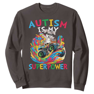 Autism Awareness Easter Sweatshirt Dabbing Bunny Monster Truck Lovers TS10 Dark Chocolate Print Your Wear