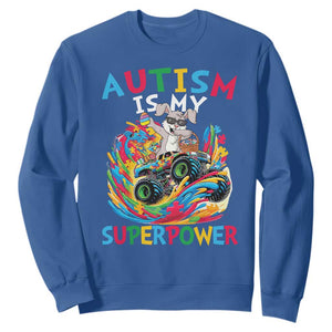 Autism Awareness Easter Sweatshirt Dabbing Bunny Monster Truck Lovers TS10 Royal Blue Print Your Wear