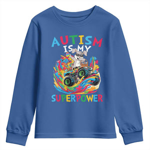 Autism Awareness Easter Youth Sweatshirt Dabbing Bunny Monster Truck Lovers TS10 Royal Blue Print Your Wear