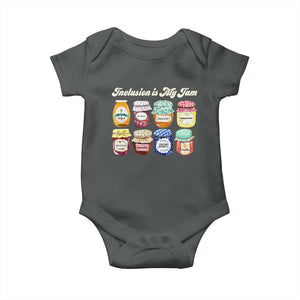 Inclusion Is My Jam Baby Onesie Special Education Teacher Autism Awareness TS10 Dark Heather Print Your Wear